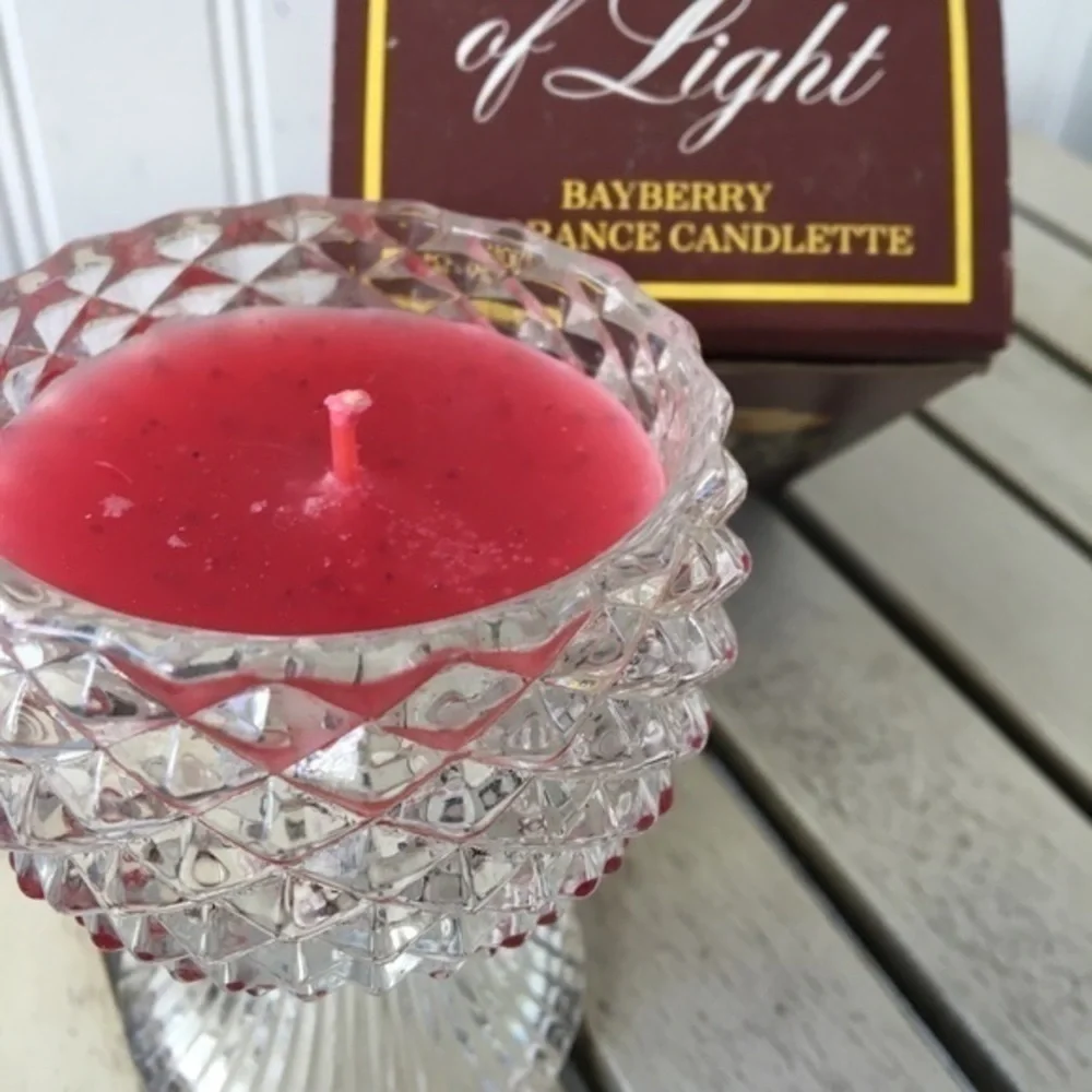 Vtg Avon Facets of Light Bayberry Candle Holder